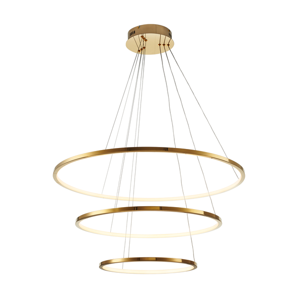 Pendant lamp CIRCLE SLIM  40+60+80 LED gold 40 cm + 60 cm + 80 cm
